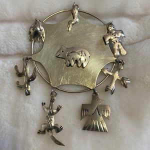 Sterling silver Native American inspired brooch